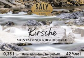 Etikett von Sälys Montafoner Kirschbrand "Kriasner"