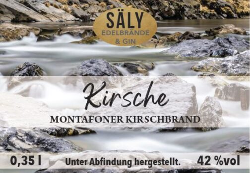 Etikett von Sälys Montafoner Kirschbrand "Kriasner"