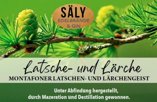 Etikett von Sälys Latschen- und Lärchengeist