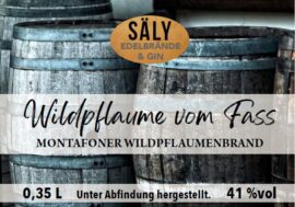 Etikett von Sälys Wildpflaume vom Fass